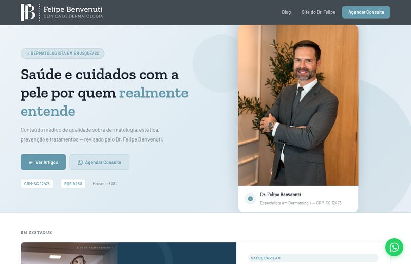 Caso de cliente — dermatologia
